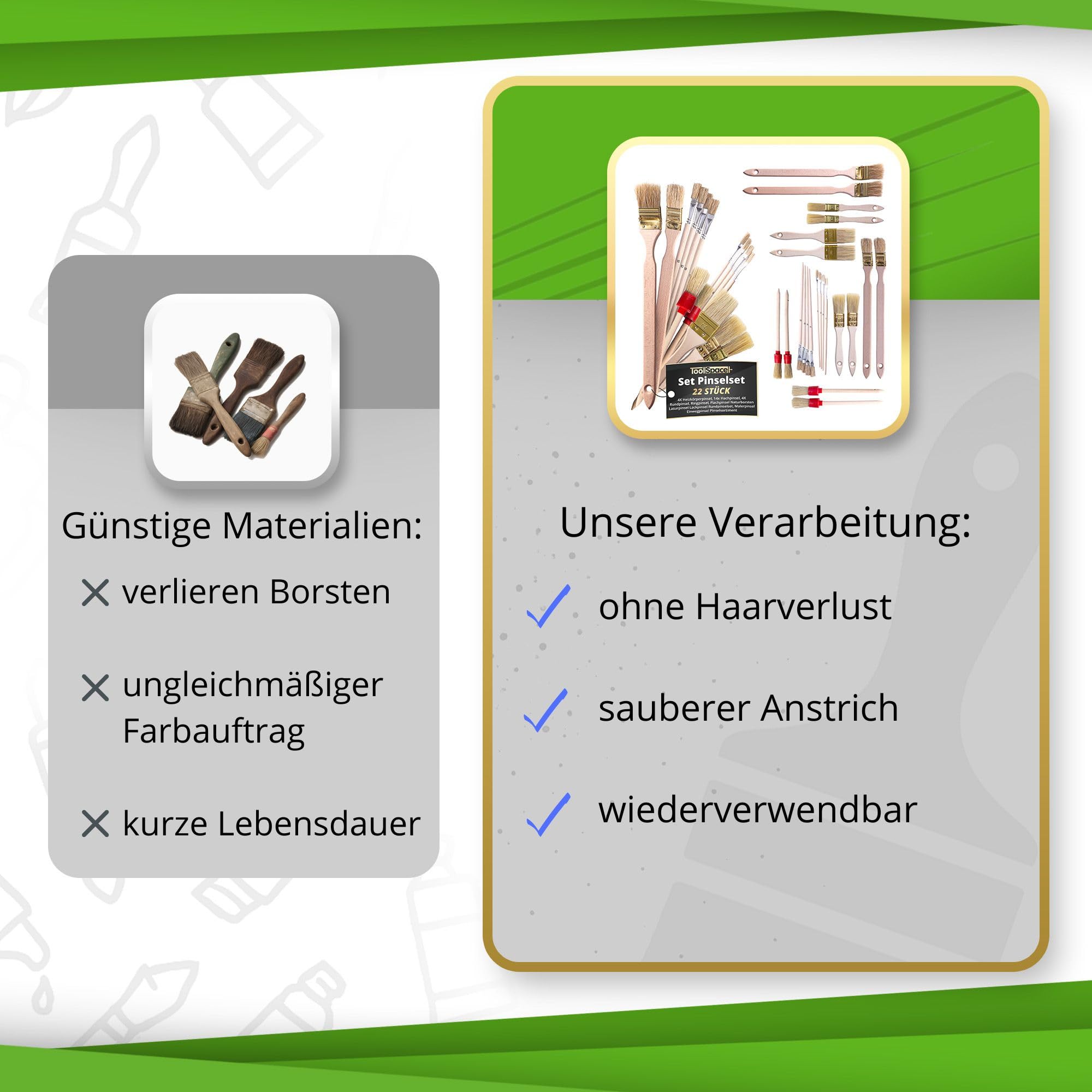 Set ronde kwasten voor detailing, 2-delig