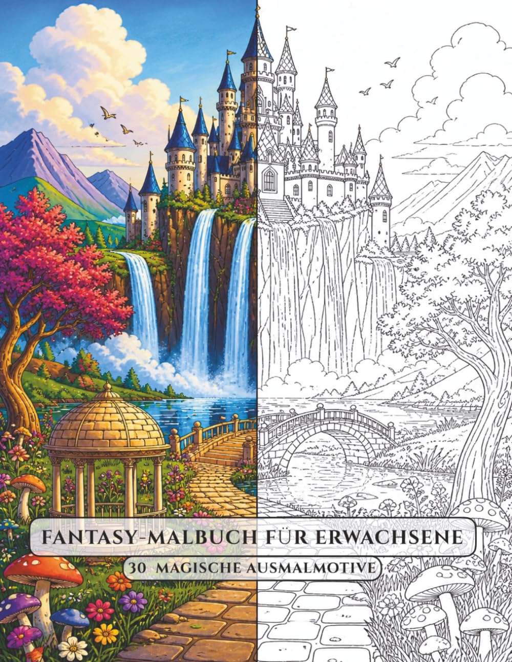 Fantasy-Malbuch für Erwachsene: 30 magische Ausmalmotive
