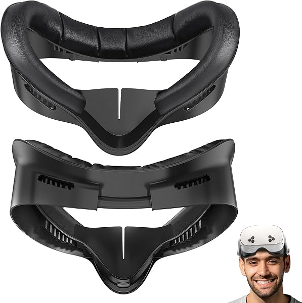 Almohadilla Facial de Realidad Virtual, Interfaz Facial Compatible con Accesorios Meta/Oculus Quest 3S, Almohadilla Facial de PU Suave como Repuesto para Quest 3S - 1