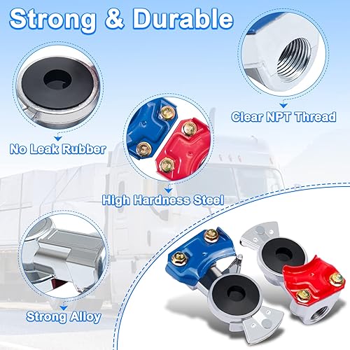 Miniatura 3 de Glad - Manijas de mano, Air Glad Hand para semirremolques y remolques con asas de extensión, empuñaduras de tractor Glad con sellos para manguera de