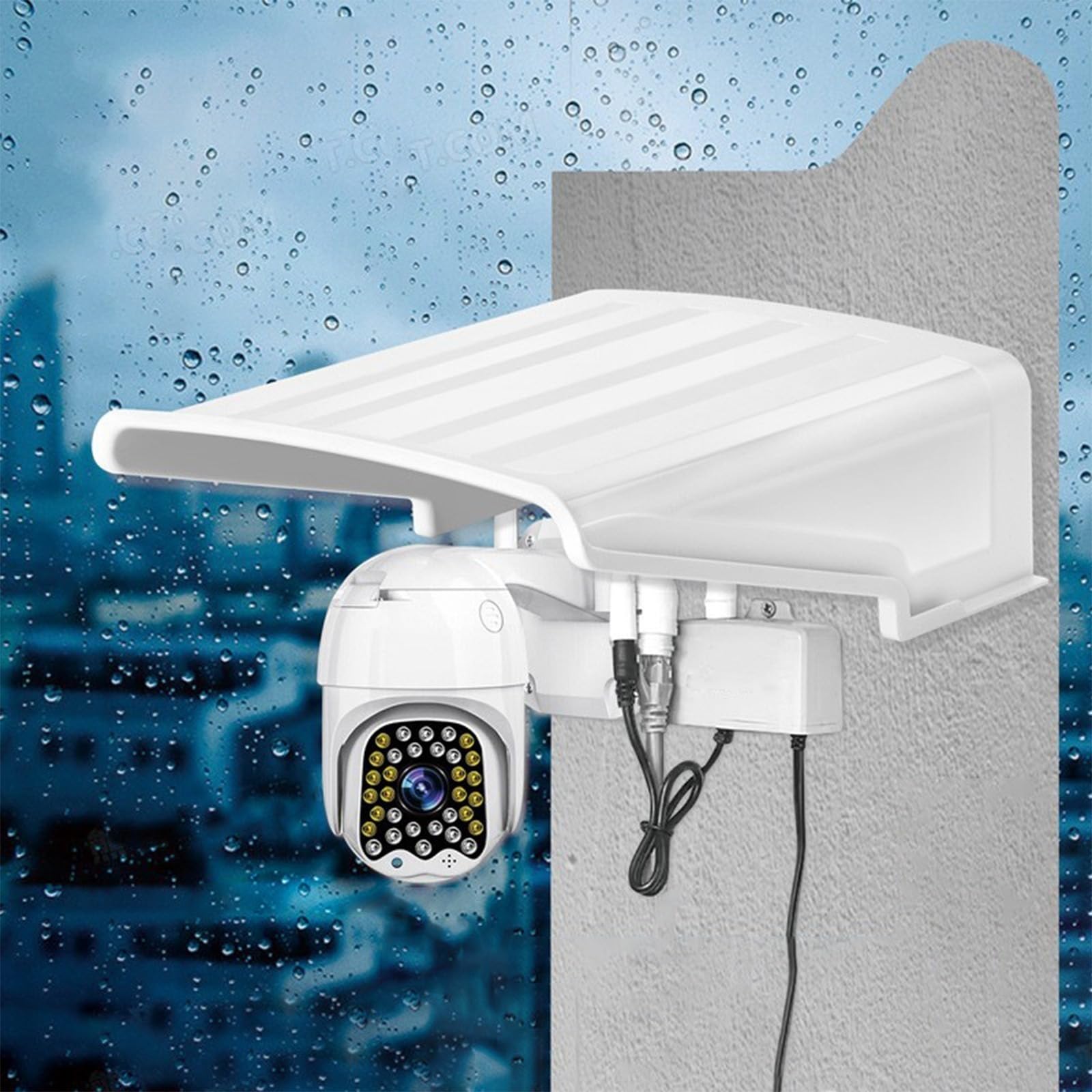 Generisch Outdoor-Kamera-Abdeckung,schützendes Dach,Outdoor-Kameraschutz, staubdichter Sonnen-Regenschutz für Kamera Bullet Kamera schützendes Dach,Ring Kamera wetterschutz,Sicherheitsabdeckung（Weiß）