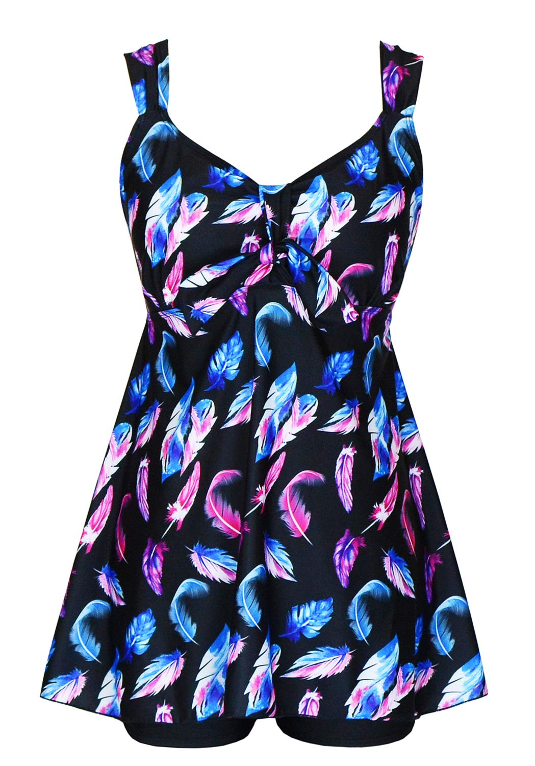 DANIFY Plus Size Swimsuit for Women Tankini Swimdress Tummy Control