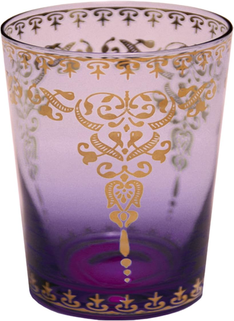 Moroccan Glasses- Small , 6.75 Ounce, Set of 4 - Purple
