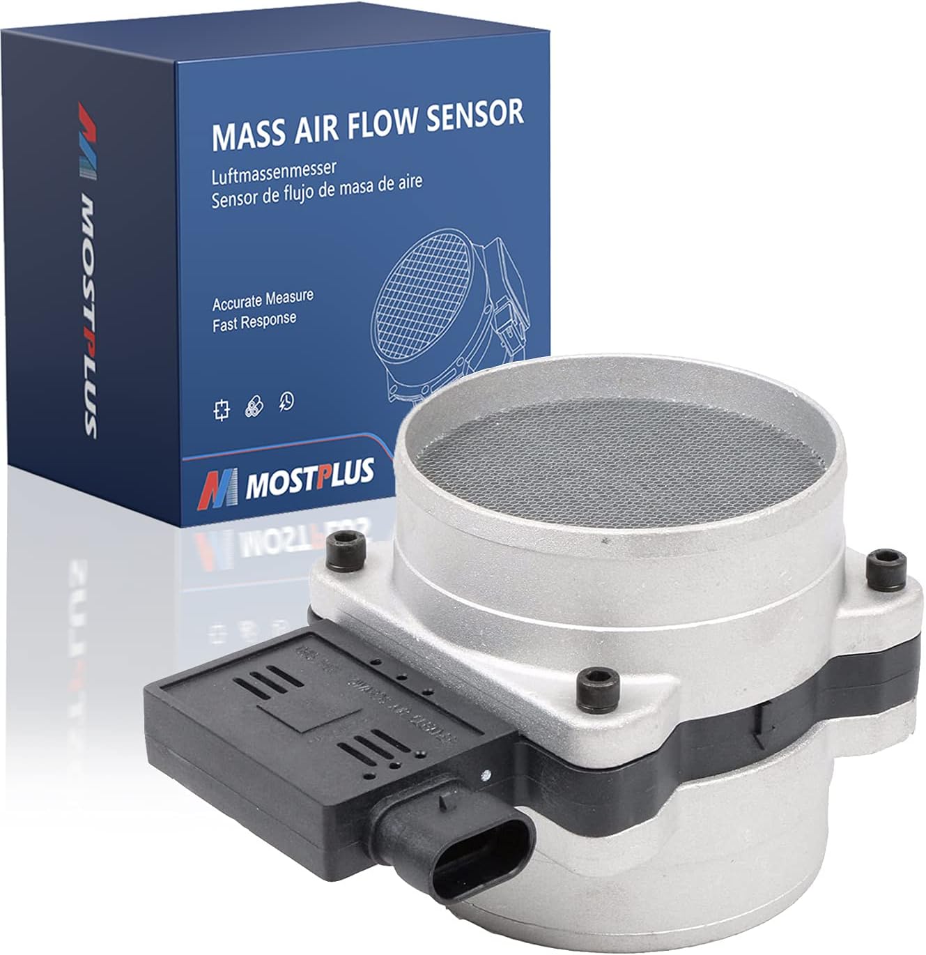 MOSTPLUS Direct Replacement Mass Air Flow Meter MAF Sensor Compatible for Chevorlet GMC 4.3L 5.0L 5.7L 7.4L Truck 25008219 MA101 : Automotive