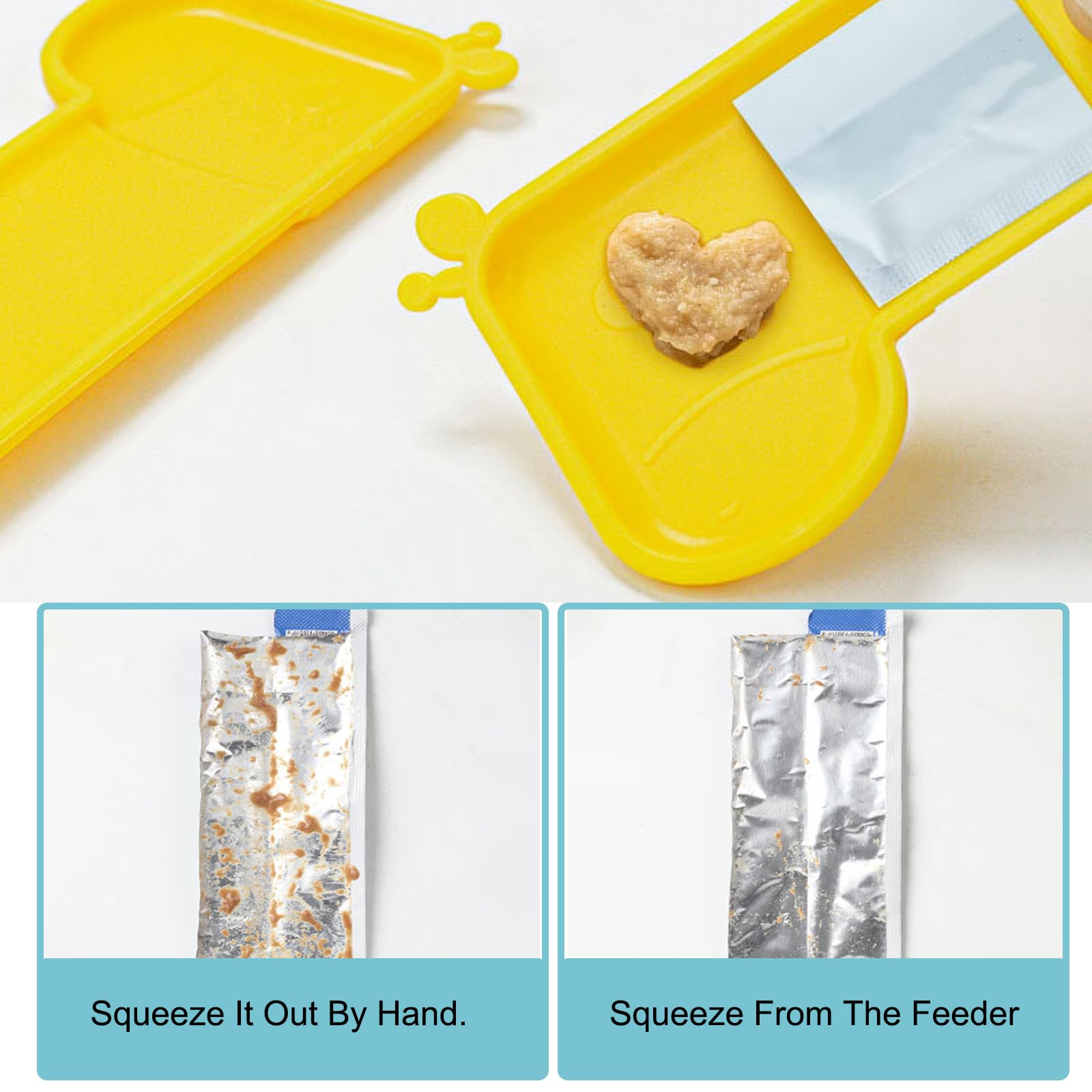 4 Pièces Cuillère à Presser pour Chat, Mignon Cuillère à Lécher pour Chaton, Portable Squeeze Strip Spoon Mangeoire pour Chats, Bande de Chat Happy Spoon pour Les Animaux de Compagnie