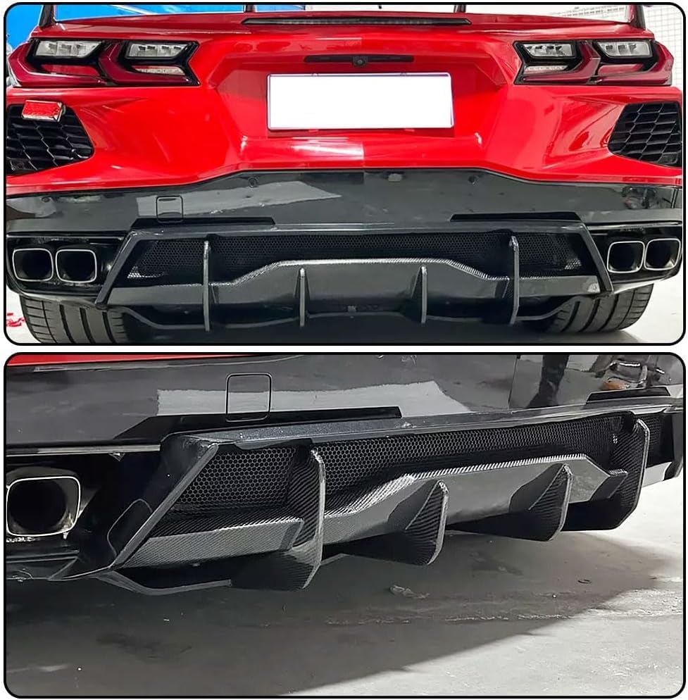 Miniatura 2 de MCARCAR KIT Difusor trasero de fibra de carbono real C8 para Chevrolet Corvette C8 Stingray 2020-2025 Kit de cuerpo de alerón difusor de labios de