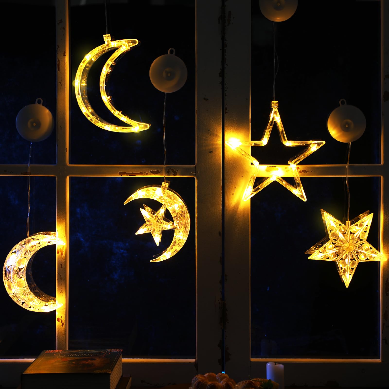 Snapklik.com : 5 Pcs Ramadan Decorations Lights Eid Mubarak Moon Star ...