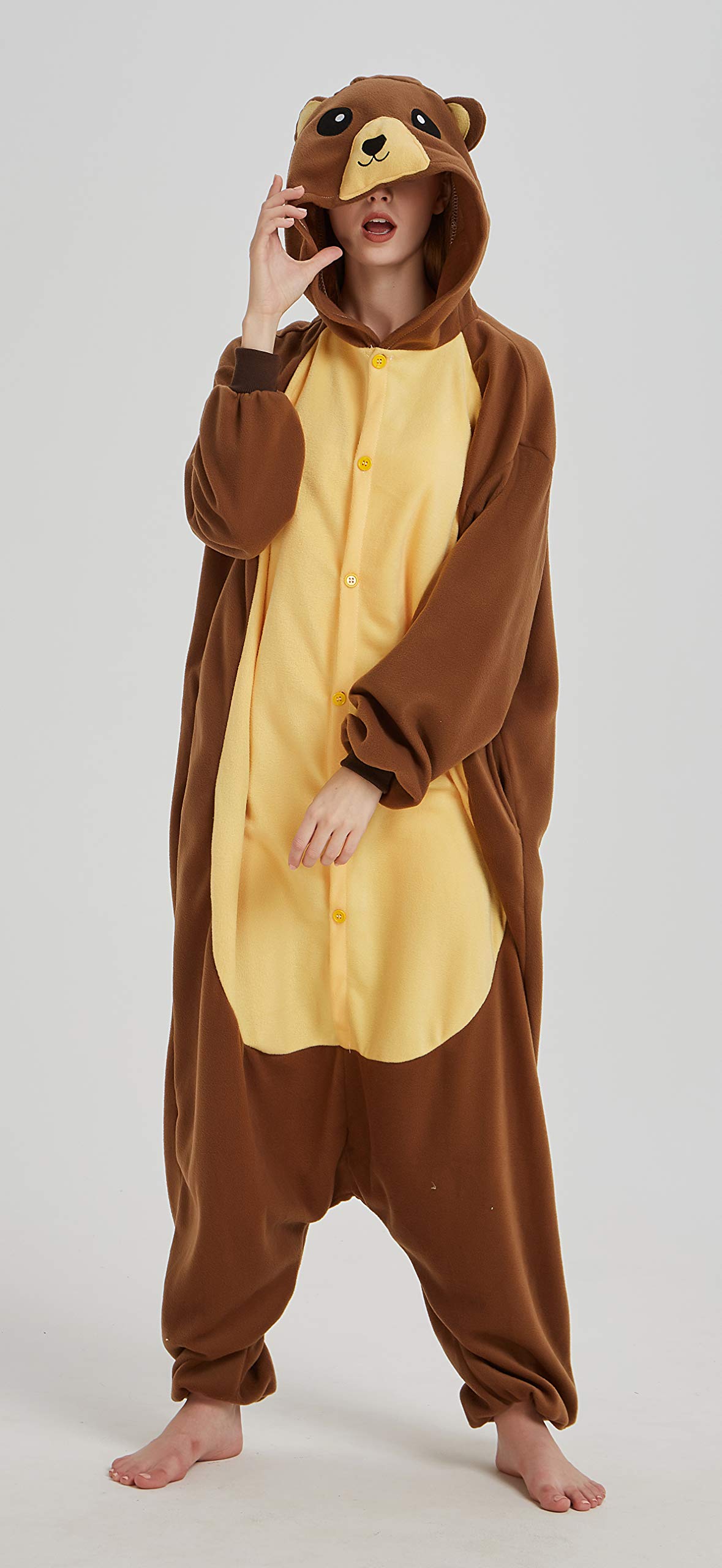 Unisex Animal Onesie Adult Halloween Pyjamas Cosplay Costume Hooded Loungewear