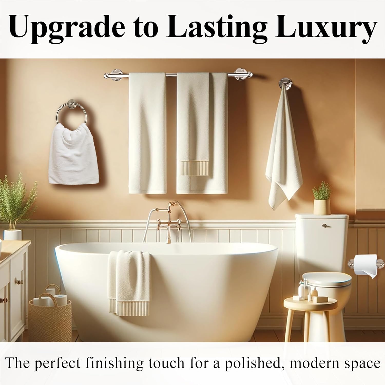 Brushed Nickel Stainless Steel 4-Piece Bathroom Hardware Set