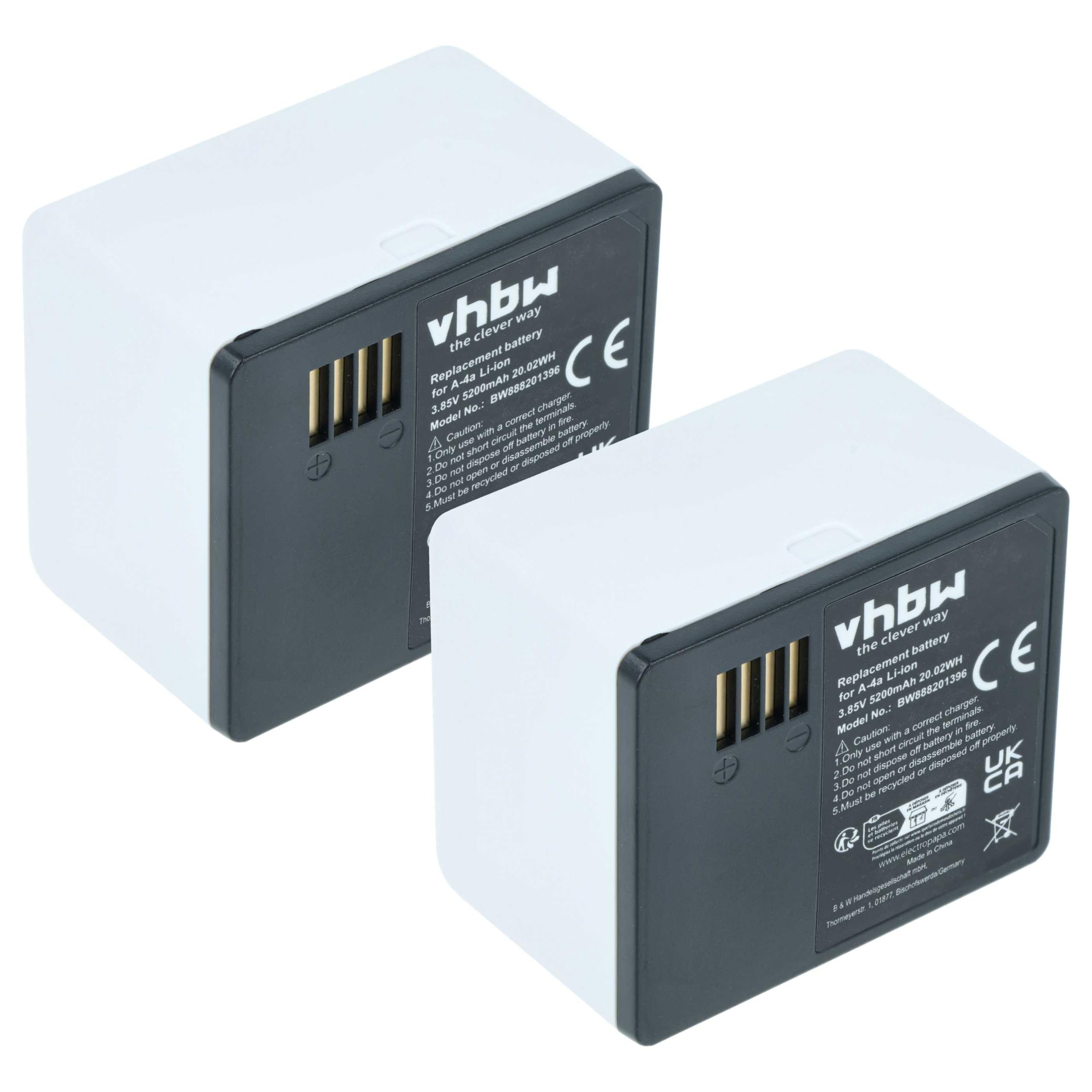 vhbw 2x batteria compatibile con Arlo Ultra, Ultra +, Pro 3 VMS4340P-100EUS | spy cam (5200mAh, 3,85V, Li-Ion)