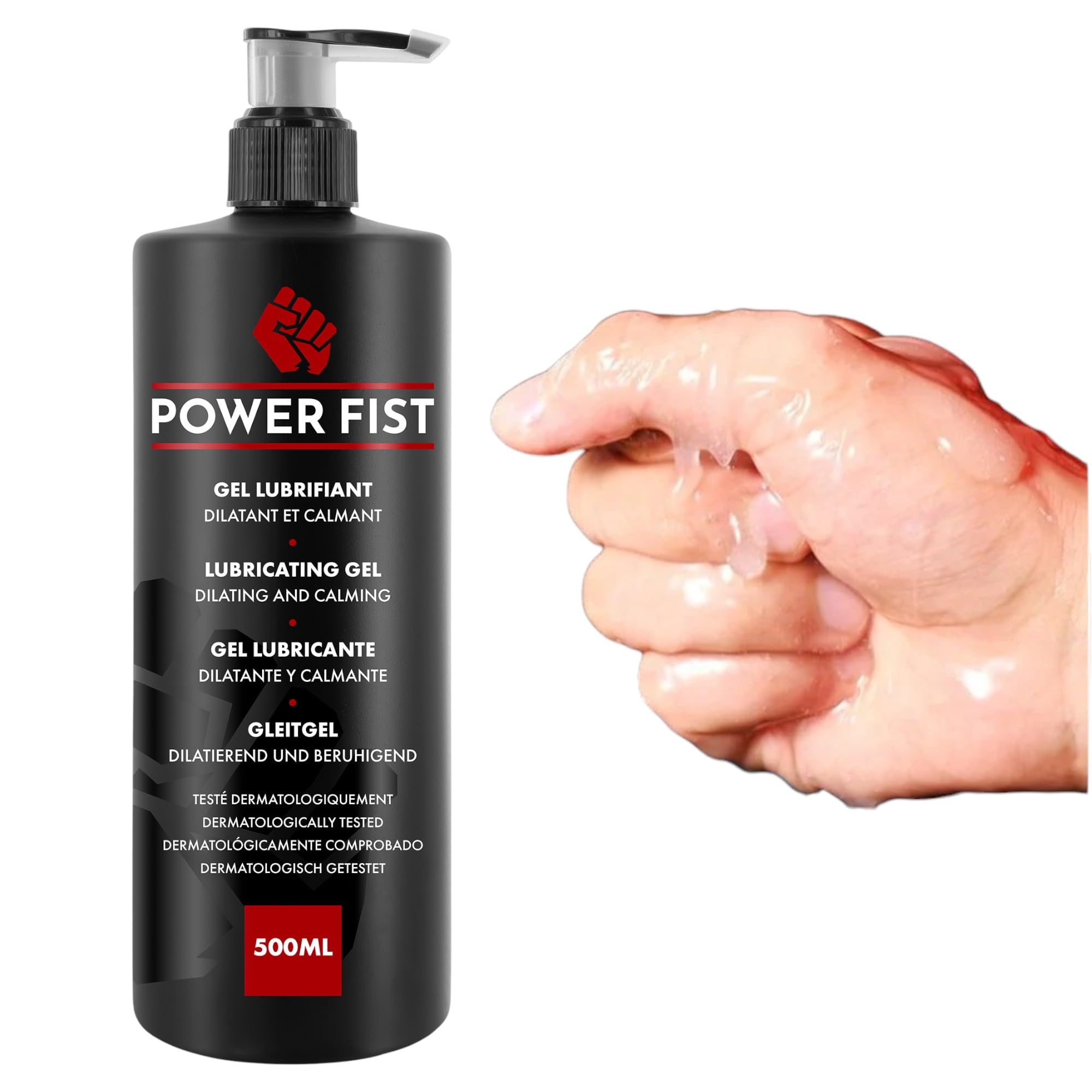 Power Fist Lubrifiant 500ml – Ultra Glisse Spécial Fortes Dilatations | Confort Longue Durée, Compatible Jouets & Préservatifs | Formule Sûre, Hypoallergénique, Base Eau