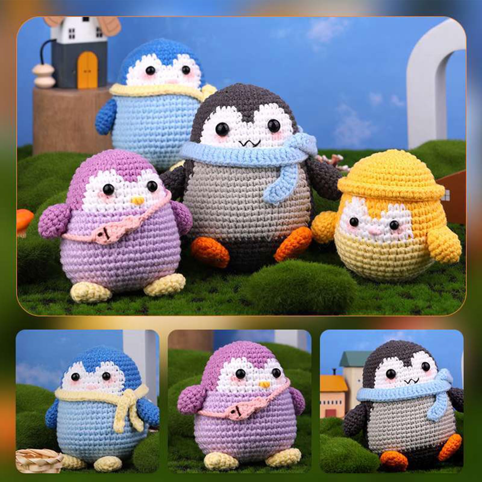 Ldbuejiaja Juego de crochet para principiantes, paquete completo de material de iniciación, incluye hilo, agujas de ganchillo, juegos de punto, juego hecho a mano