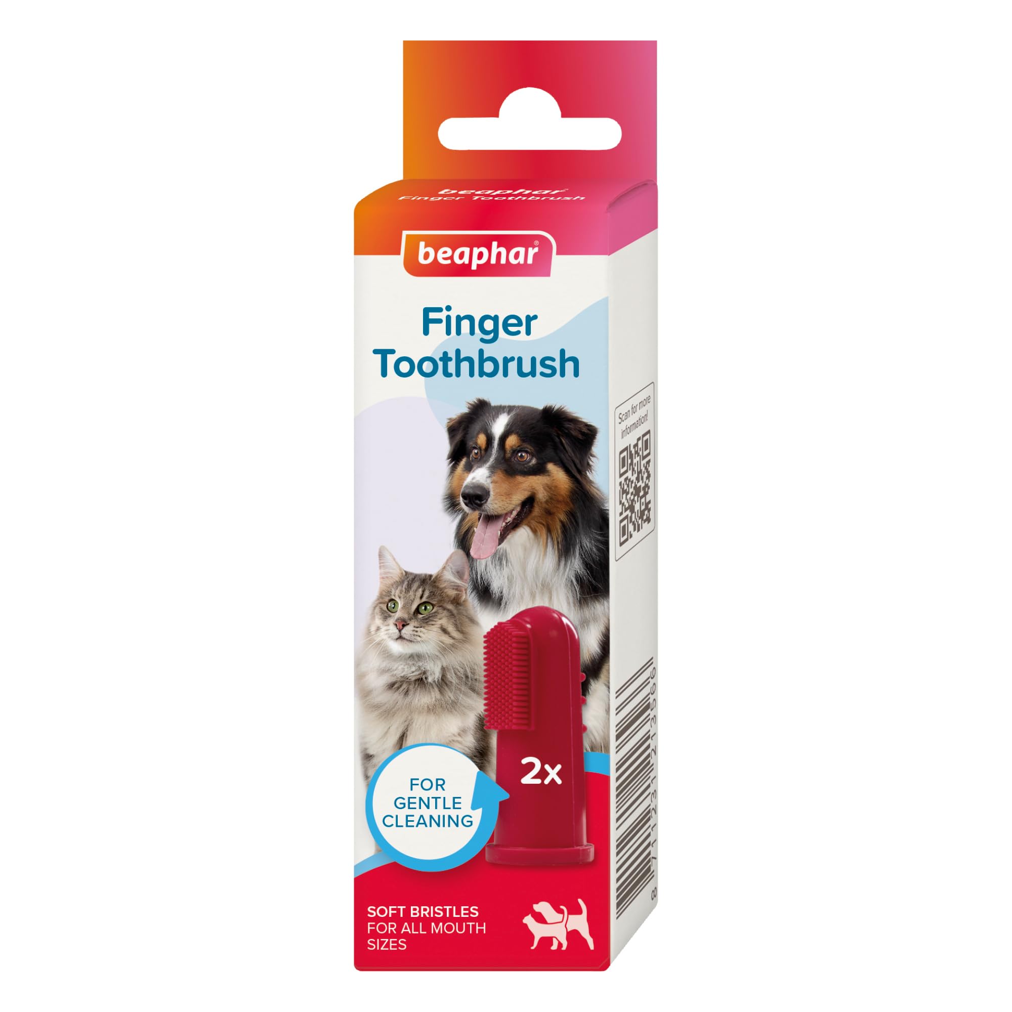 Beaphar Soft Finger Toothbrush For Cats And Dogs 2Pk