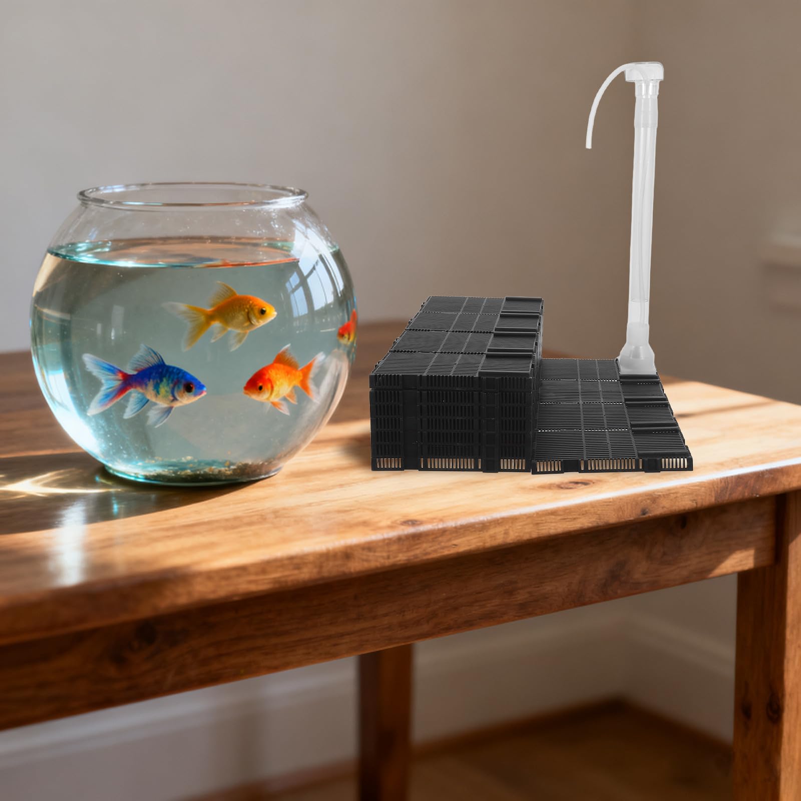 ifundom Placa de Filtro de Plástico para Acuario Grava para Tanque de Peces, Sistema de Filtración Versátil y Oxigenación Mejorada, Fácil Instalación en Acuarios