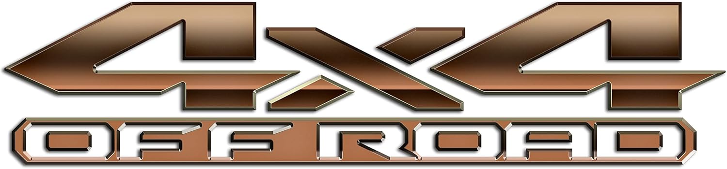 2 x Chrome 4x4 Off Road 3D Metal Bedside Vinyl Decals Fits New Dodge Ram 1500 2500 3500 Power Wagon