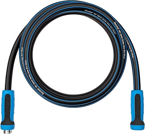 Fevone Manguera de jardín de 12 pies, manguera de agua resistente, polímero híbrido, resistencia a las torceduras, flexible, duradera, sin fugas,