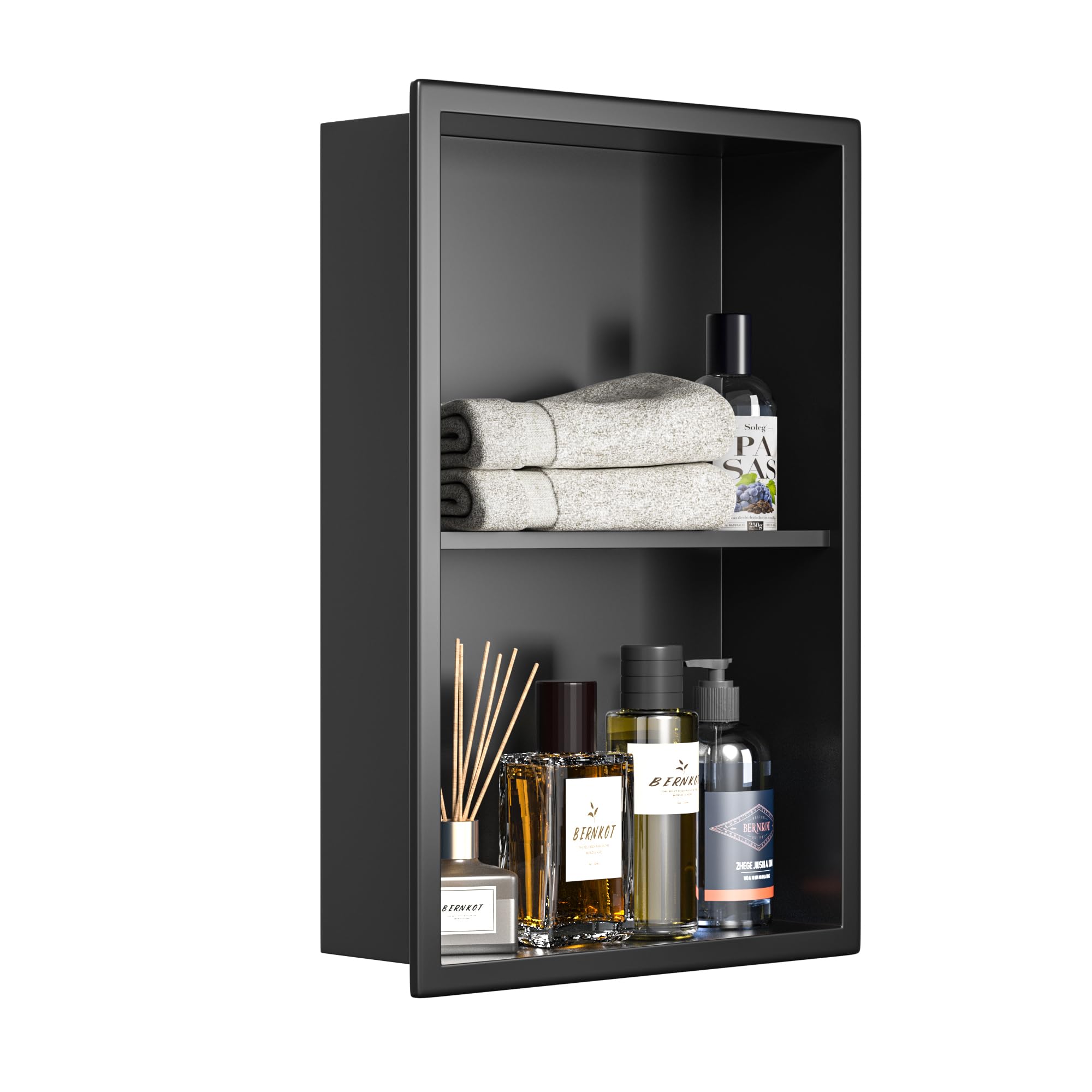 Nicchia per doccia in acciaio inox 45x30 cm doppio ripiano montaggio sopra