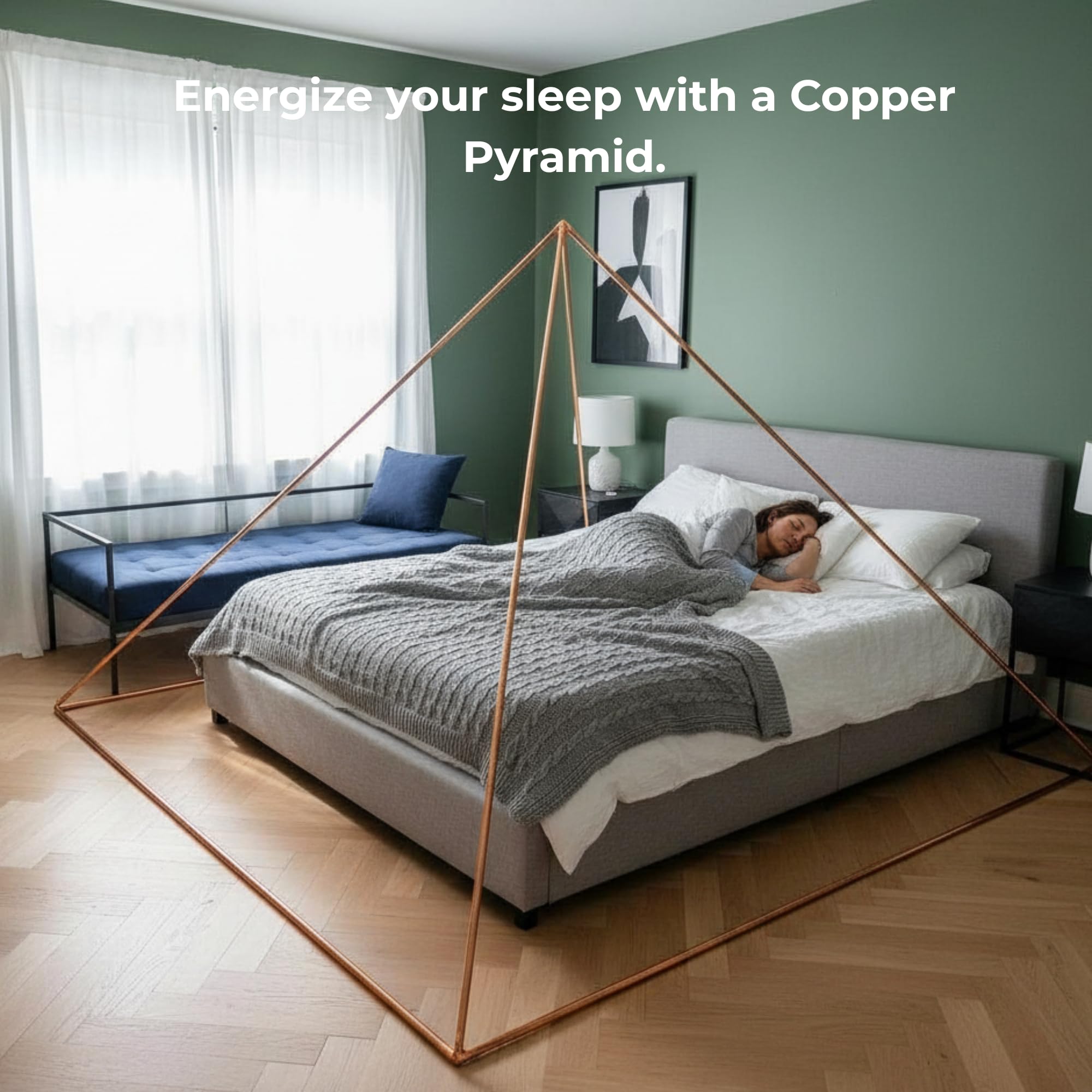 Copper Giza Pyramid Kit 12 Inch USA L Type and M Type UK Europe Canada Australia Solid Copper Connectors only for Healing Energy Relaxation Pranayama Sleep Meditation Accessory Tool product thumbnail 6