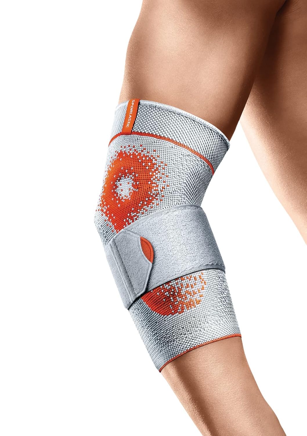 SPORLASTIC EPIDYN SUPREME - Fascia per gomito da tennis e da golf con pelotti in silicone - Ortopedico - Fascia per gomito per tendinite - Fascia di compressione per gomito - Platinum Orange XS