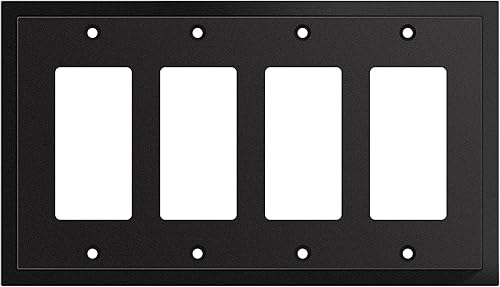 Miniatura 9 de Placa decorativa de pared con borde moderno, tapa de tomacorriente para cubrir enchufe, aleación de zinc maciza duradera (palanca simple, paquete de