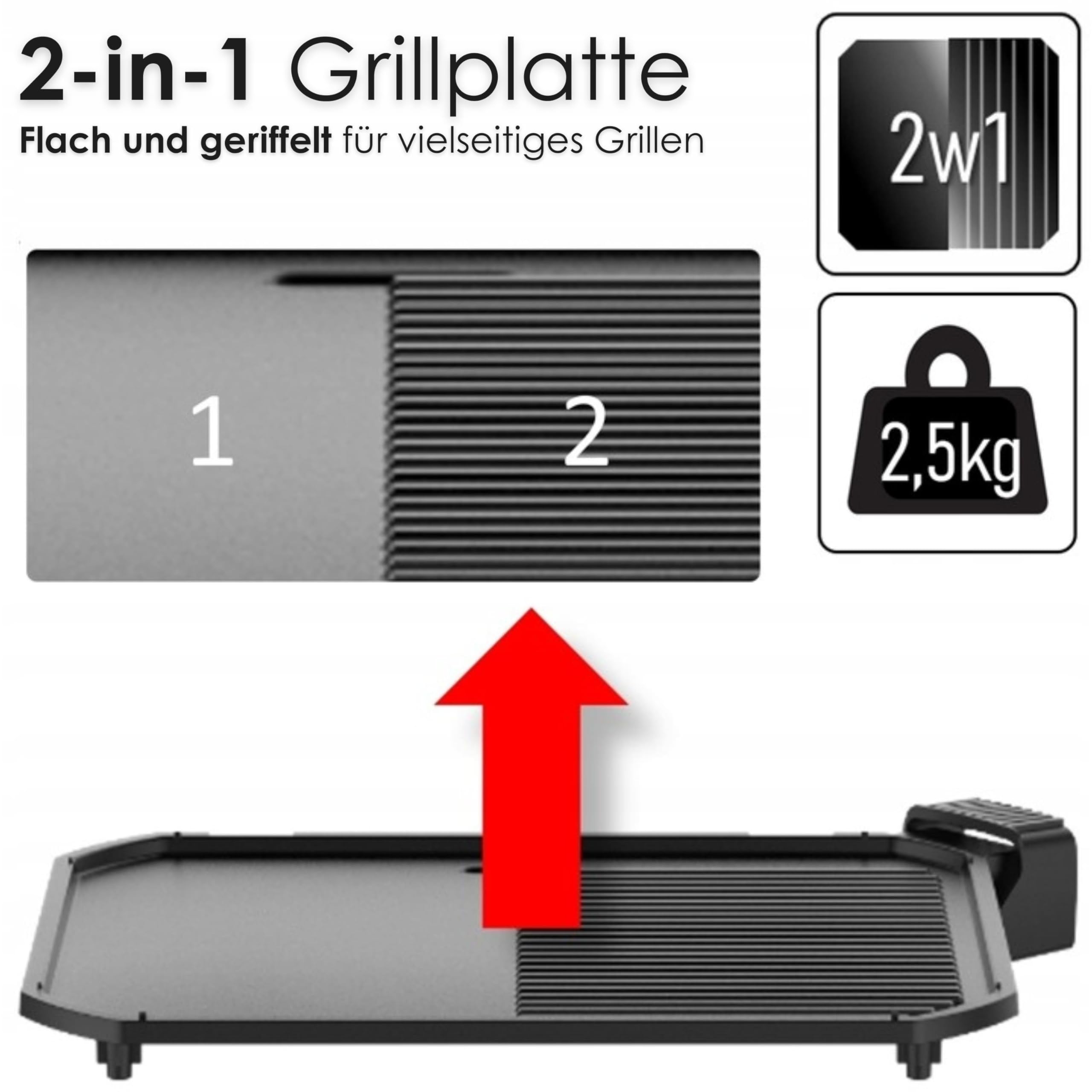 Barbecue électrique 2 en 1 3050 W avec pied grandes surfaces de cuisson régulateur de température
