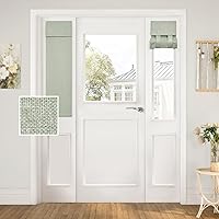 Vista 27 de HOMEIDEAS Cortinas opacas de lino con luz lateral para puerta delantera, cortinas de ventana de puerta lateral, ventana pequeña, decoración moderna