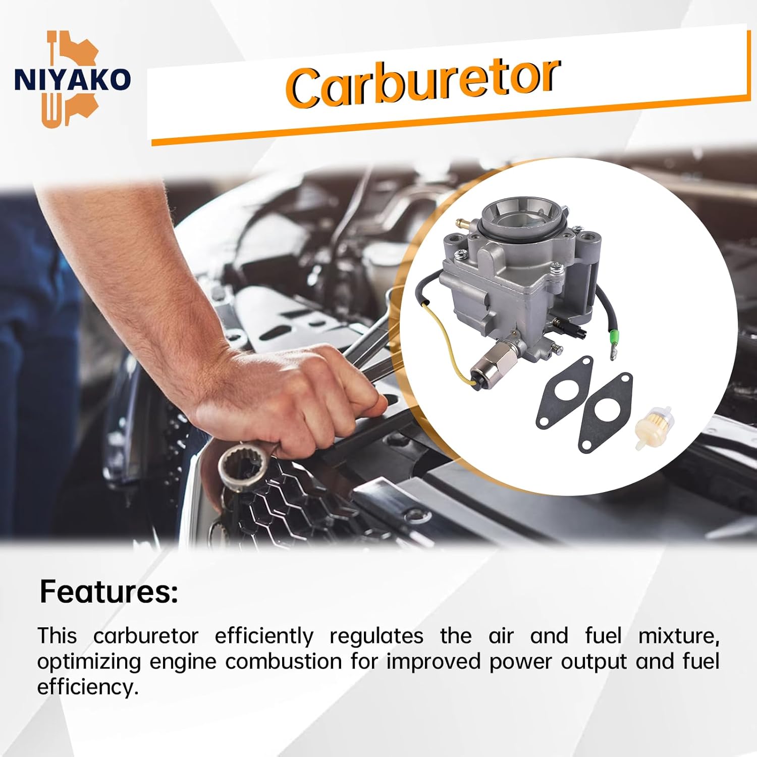 Carburetor Replacement# 15004-0799 15004-2067 15003-2634 Fit John Deere 425 445 455 Kawasaki FD620D MIA11386 MIA12362 AS16 AS18 AS19 AS23