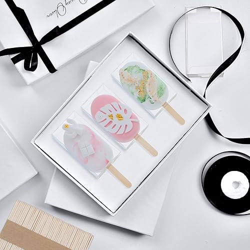 Miniatura 5 de Patelai Juego de 75 cajas transparentes de helado para tartas, 25 cajas transparentes de PET para helado, contenedor de plástico para dulces, con 50