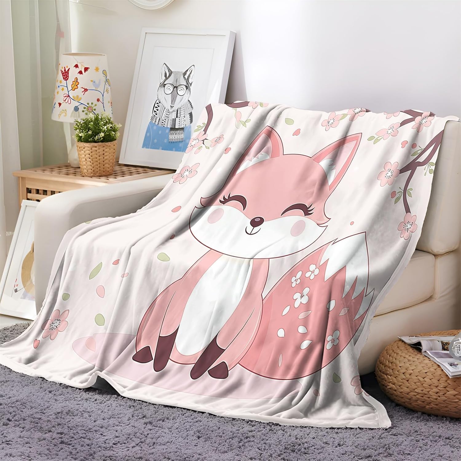 Manta Sofa 180 x 220 cm Rosa, Suave y Cálido Microfibra Cobijas Invierno Ardilla Mantas Franela para Cama y Sofá, 3D Manta Polar para Adultos y Niños Niña O414