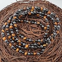 Vista 455 de MASSIVE BEADS Pulsera elástica de yoga hecha a mano con piedra natural, cristal curativo, energía, regalos para adultos unisex de 0.157 in, 0.236