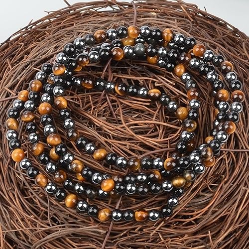 Vista 455 de MASSIVE BEADS Pulsera elástica de yoga hecha a mano con piedra natural, cristal curativo, energía, regalos para adultos unisex de 0.157 in, 0.236