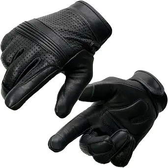 Milwaukee Leather MG7516 Men's Black Leather Touchscreen Motorcycle Gloves