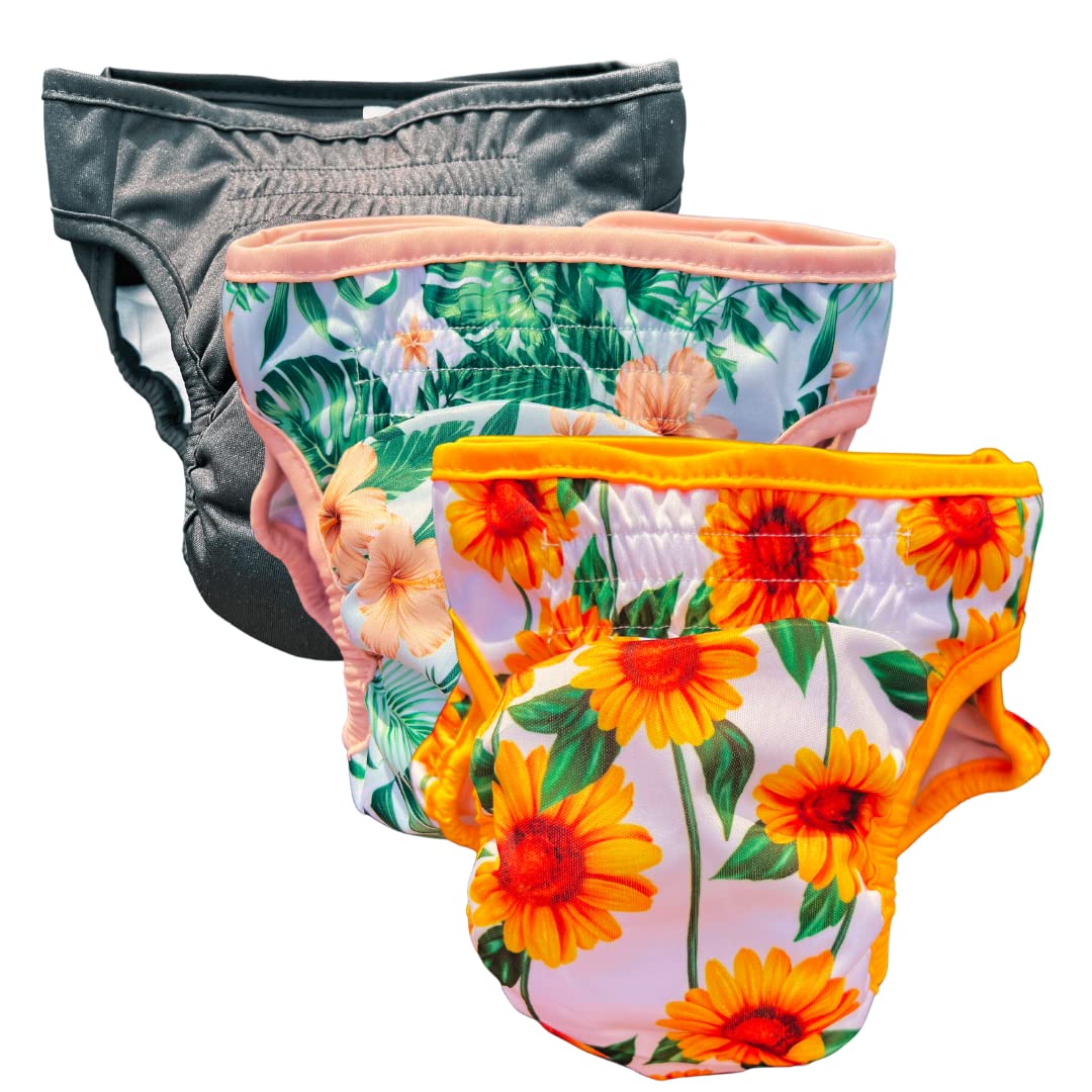 ARCM Pets Washable Pet Diapers, Dog Diapers Female Ultra Absorbent, Incontinence Protection Premium Cat and Doggie Diapers & Adjustable Waist Diapers for Small Dogs & Senior Dogs