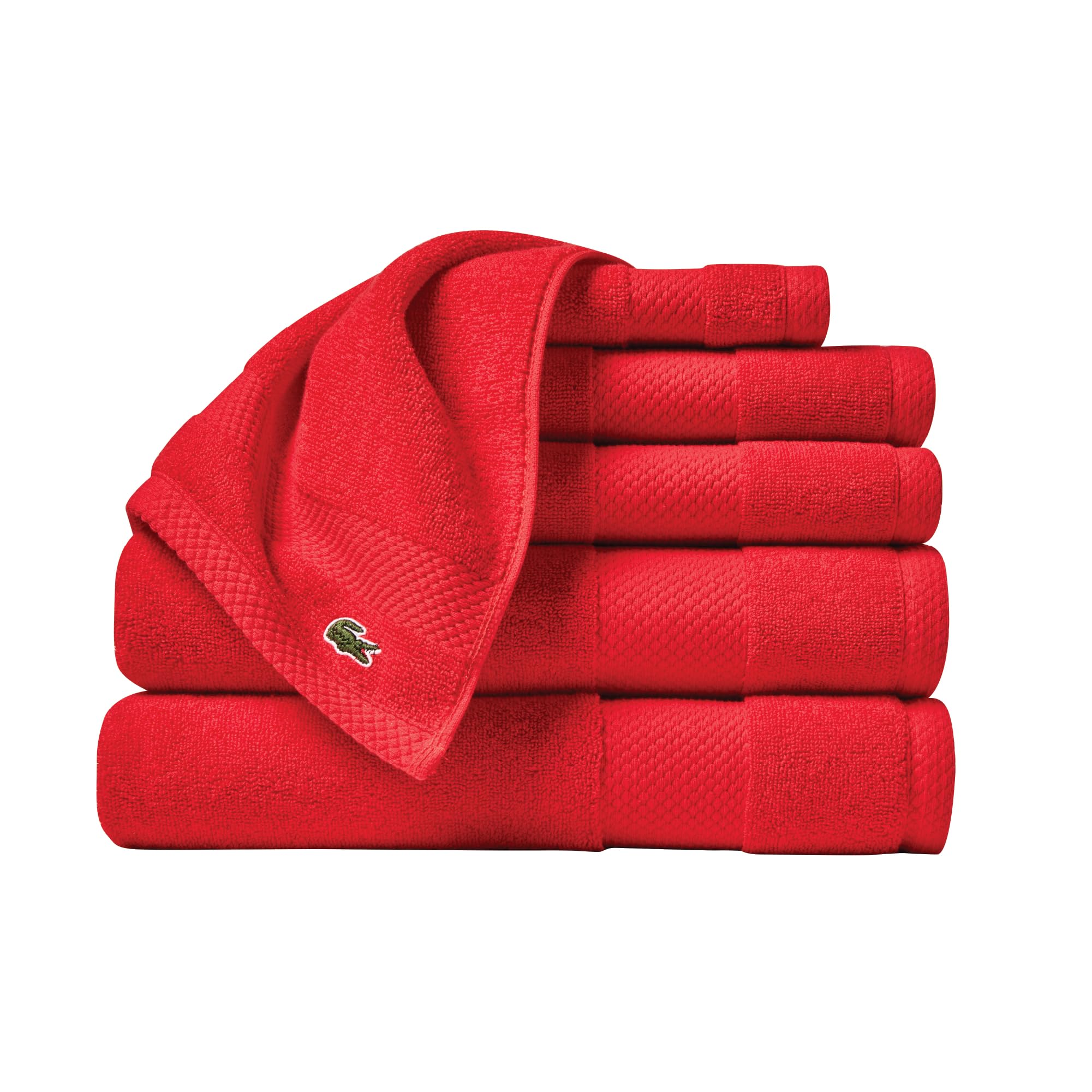 Lacoste Heritage Supima Cotton 6-Piece Towel Set, 2 Bath Towels, 2 Hand Towels, 2 Washcloths, Formula 1 – Highly Absorbent & Quick Drying, Bathroom Essential, Machine Washable — image 1