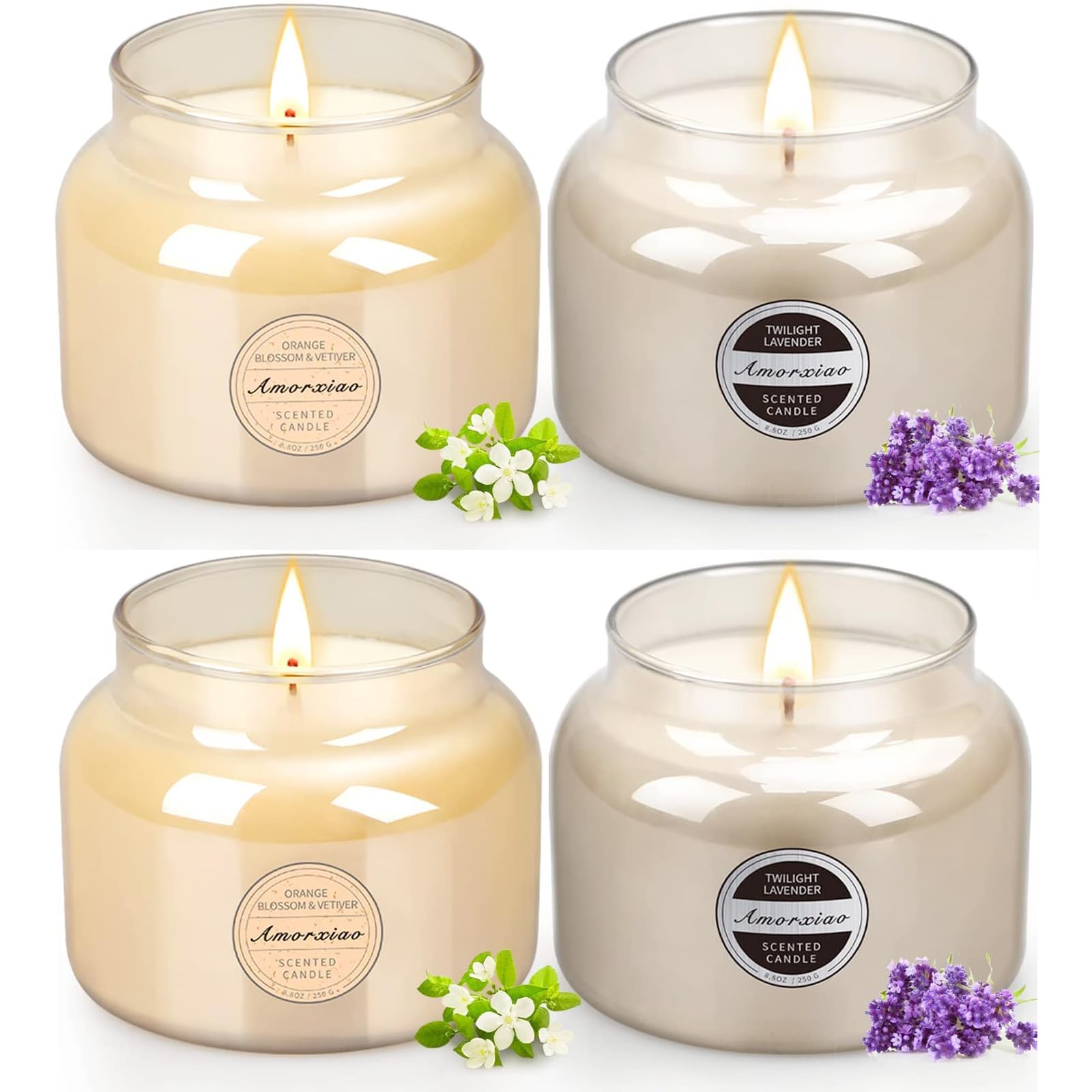 2 Pack Scented Candles for Home,Lavender Candle Scented Candles Gift Set for Women,18 Oz 110H Long Lasting Jar Candles, Aromatherapy Soy Candles for Birthday, Valentine,Thanksgiving Day