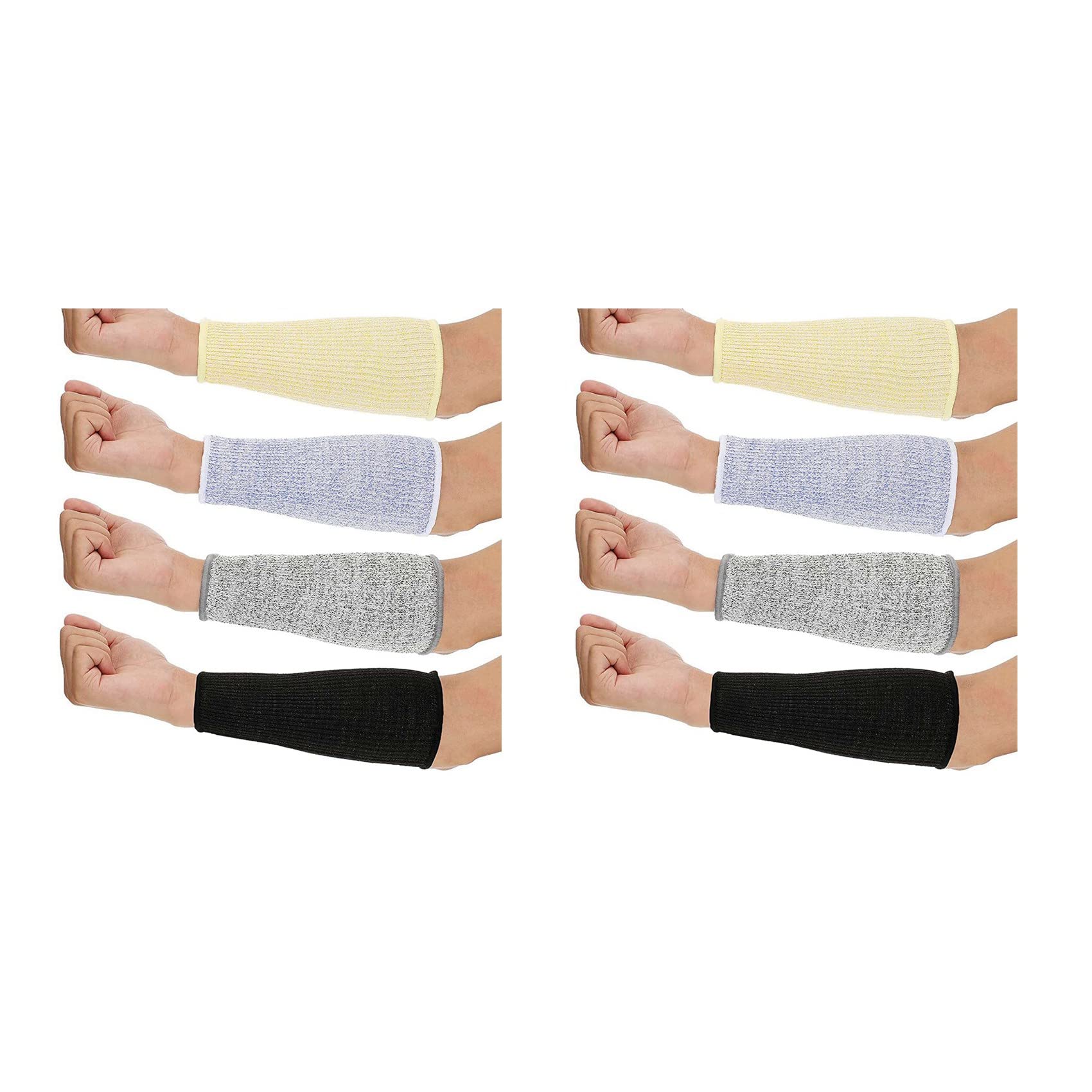 Yuyyurt 8 Pair Cut and Burn Sleeves Arm Protection Sleeves Forearm Protectors for Thin Skin and Bruising