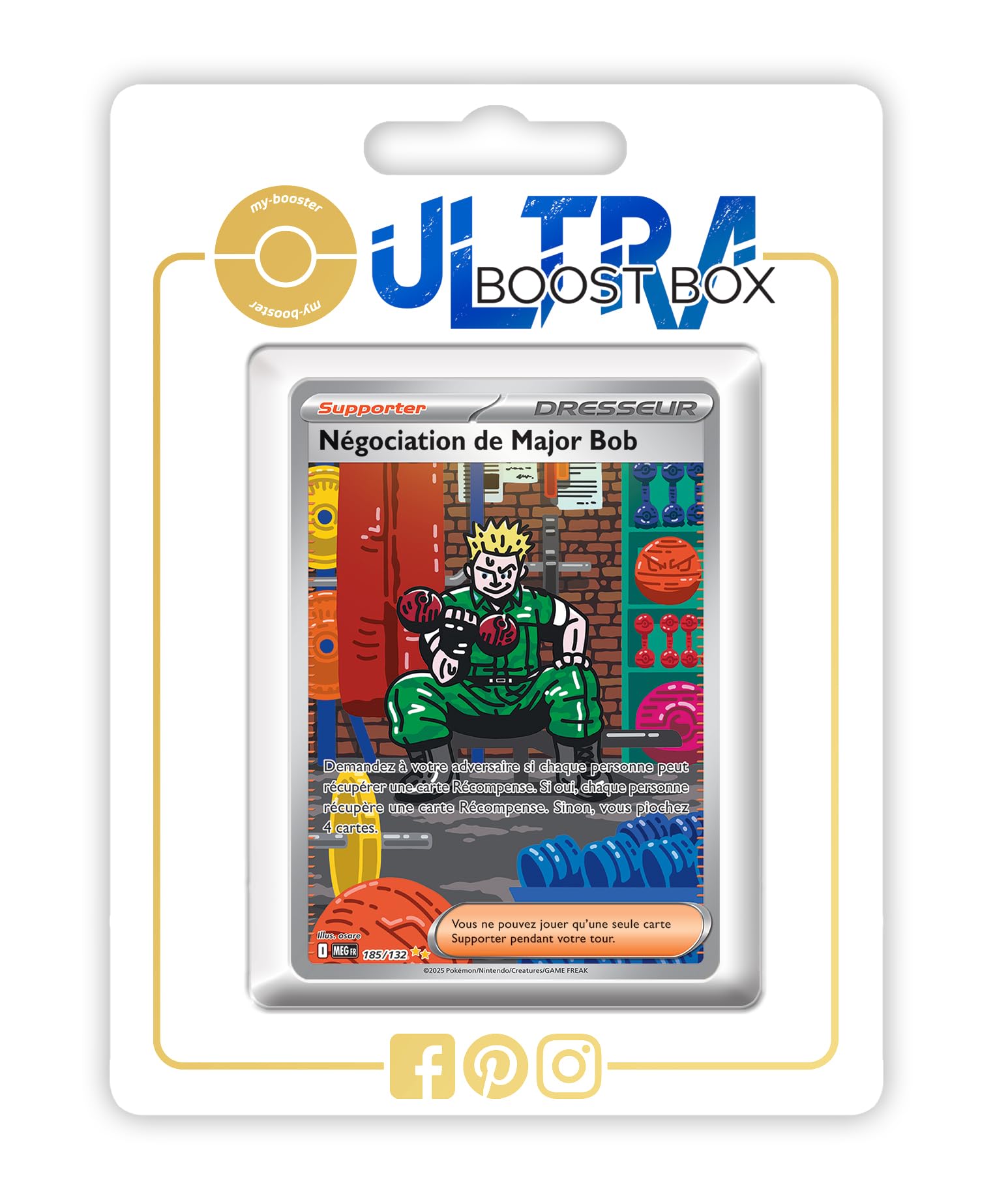 my-booster Négociation de Major Bob (Affare di Lt. Surge) 185/132 Alternativa Allenatore Pokémon Gallery Secreto X Méga-Évolution 1 - Box di 10 carte Pokémon Francese