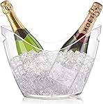 Yesland Ice Bucket, Clear Acrylic 3.5 Liter Storage Tub, Beer Bucket Beverage Chiller Bin for 2 Wine, Champagne Bottles, Beer Bottles