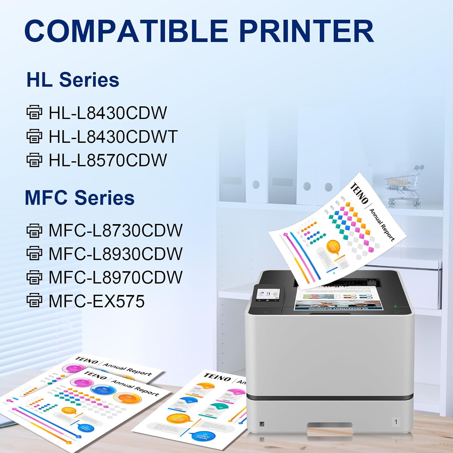 TEINO Compatible TN635XL Toner Cartridge Replacement for Brother TN635XL TN635 TN 635XL TN-635XL to use with MFC-L8930CDW HL-L8430CDW HL-L8430CDWT HL-L8570CDW MFC-L8730CDW MFC-L8970CDW Printer 4 Pack