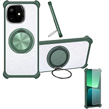 jioeuinly Case Compatible for Lava Play Max Phone Case Cover [with 1* Tempered Glass Screen Protector] Hybrid Case[360Ring Support, Magnetic] CX-04-LV