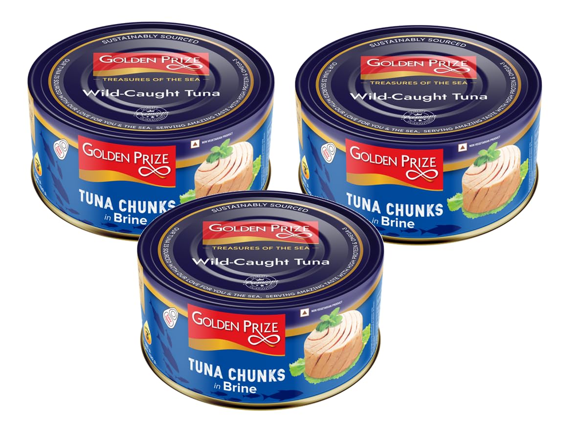 Golden Prize Tuna Chunk in Brine 185Gms Each - Pack of 3 Units-image-29