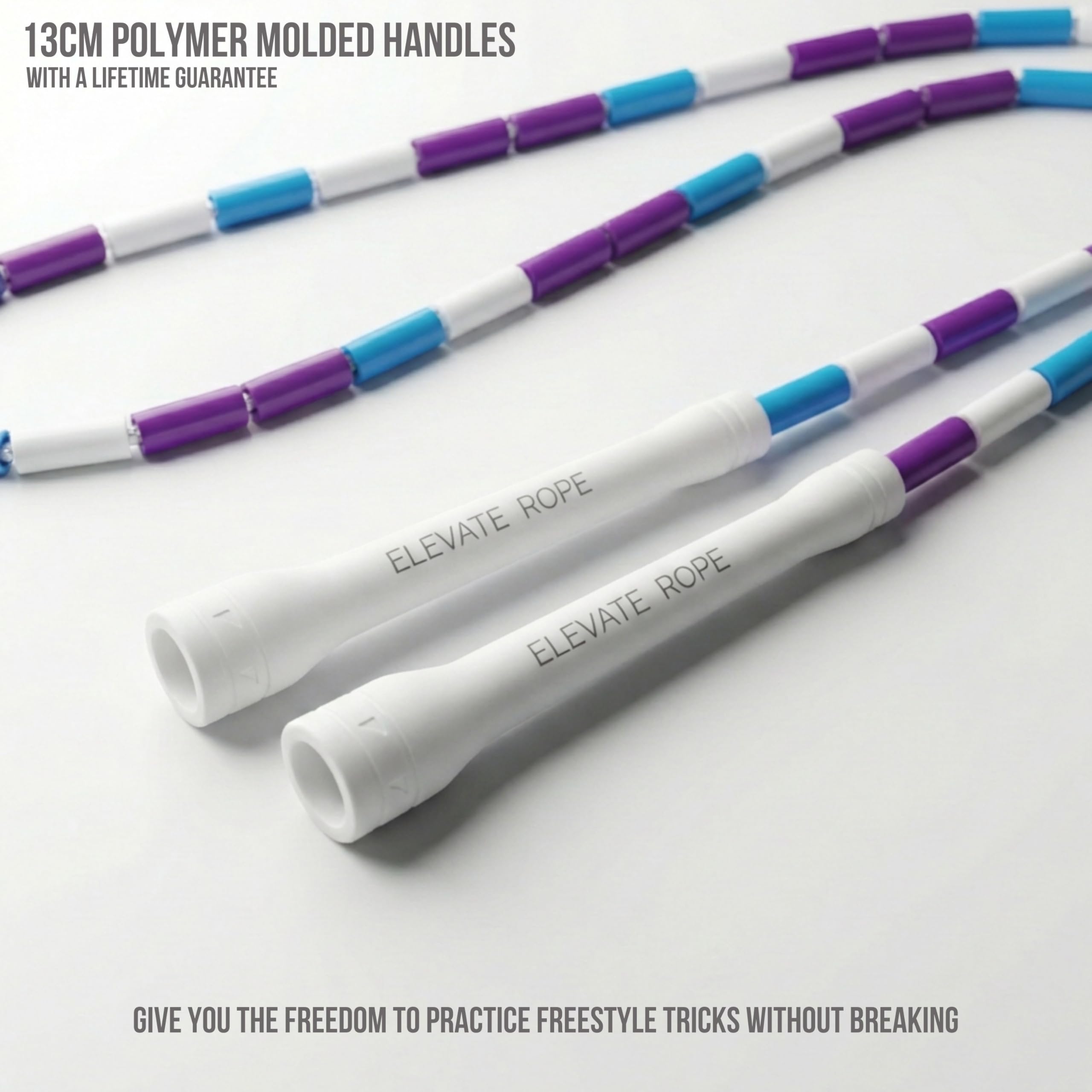 Elevate Rope Corda professionale per saltare con perline - 3 m regolabile, perle di qualità e corda in poliestere - per stili freestyle, cardio e trucchi