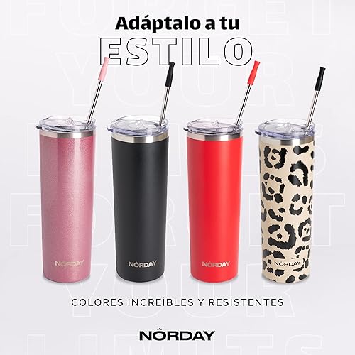 Miniatura 6 de NORDAY  Vaso con tapa y popote  Skinny 22oz  Aqua  Vaso aislado  Vaso aislado  Vaso de acero inoxidable  Vaso de café de doble pared  Mantiene la