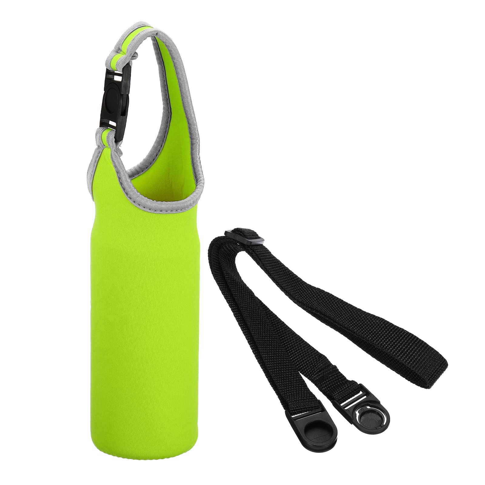 PATIKIL 67mmx185mm Water Bottle Sling Bag, 1 Pack Neoprene Portable Insulated Bottle Holder Carrier with Removable Adjustable Shoulder Strap, Green