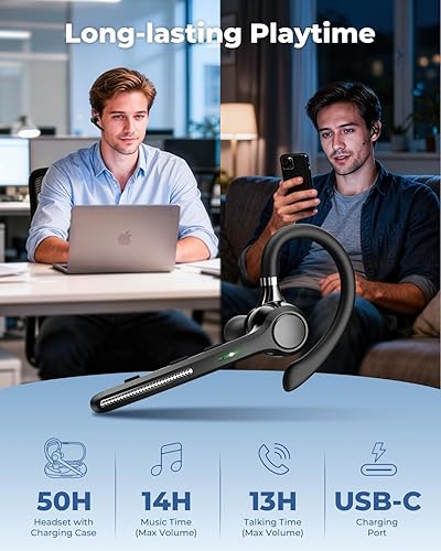 Miniatura 7 de Auriculares Bluetooth V5.4, auricular Bluetooth con funda de carga de 500 mAh, auriculares inalámbricos de tiempo de conversación de 50 horas