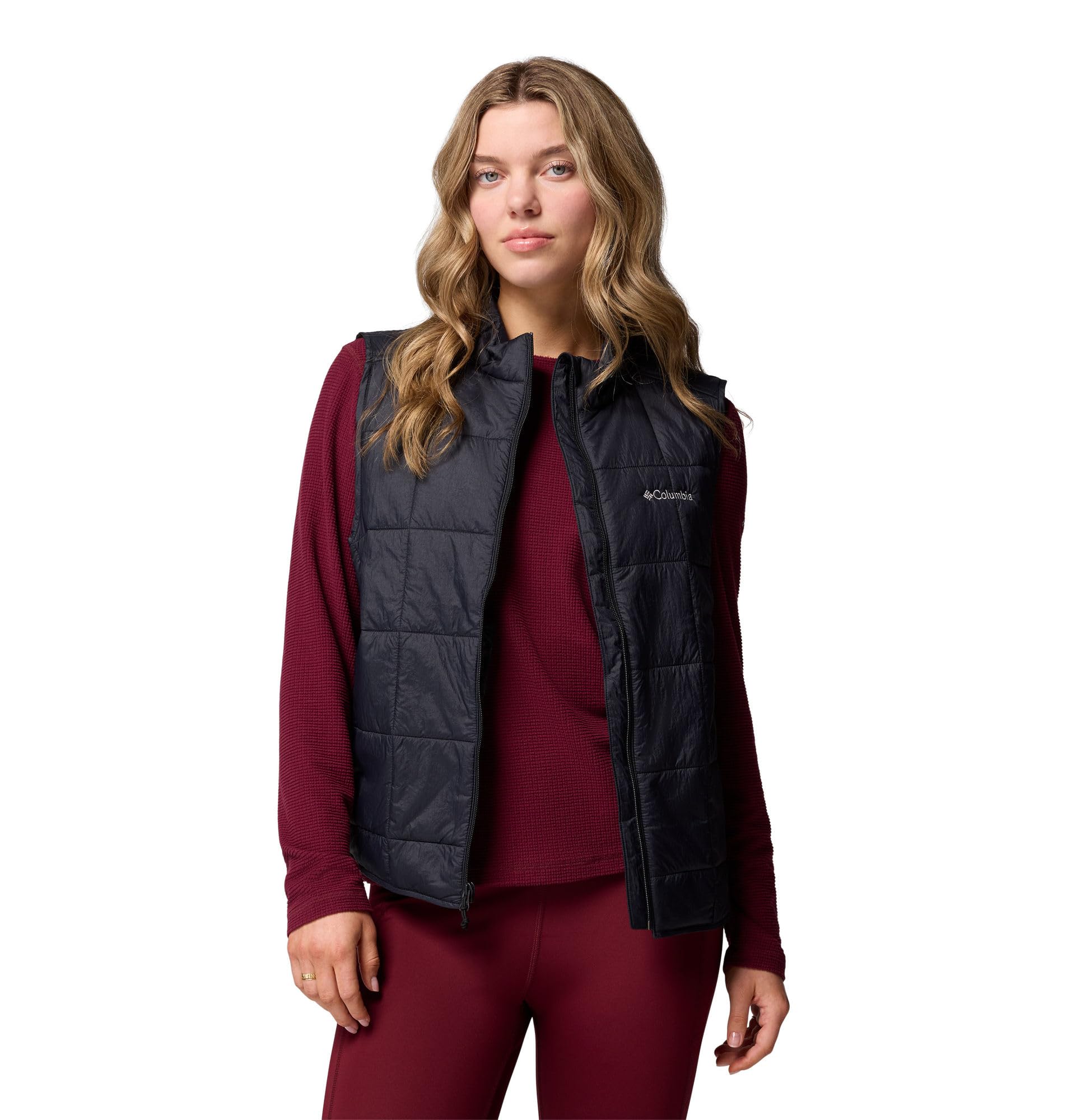 Columbia Damska kamizelka pikowana Sienna Hill polar, czarna, XL