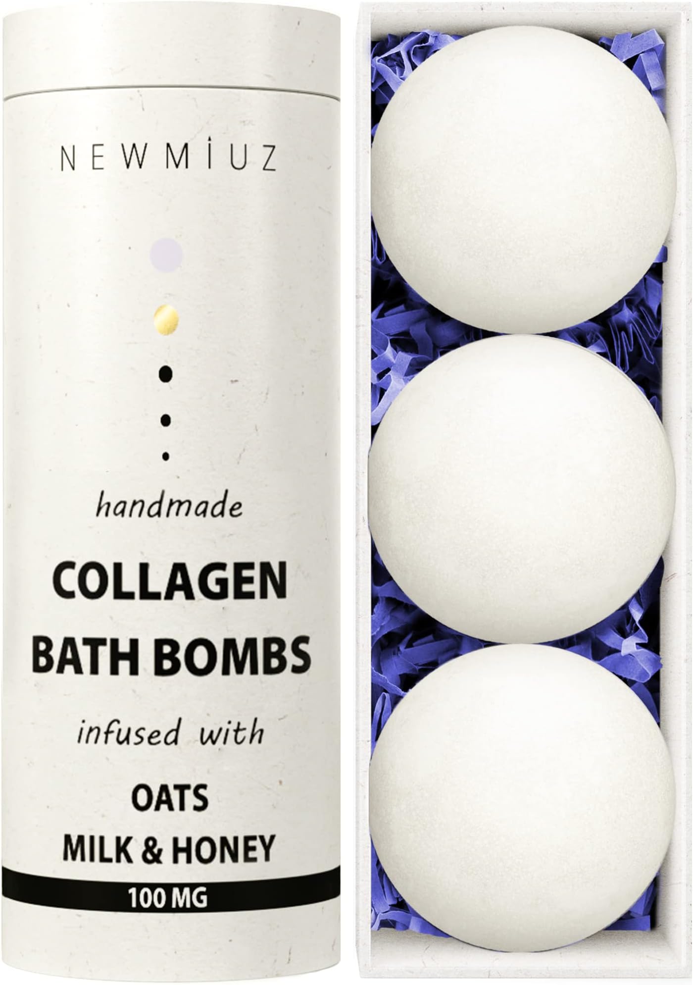 Creamy Collagen Bubble Bath Bombs Infused with Oatmeal Milk & Honey Essential Luxurious Bath Additives for Dry Skin Nourishment Indulge In A Blissful Bathing Spa Experience With Your Relaxing Gift Set