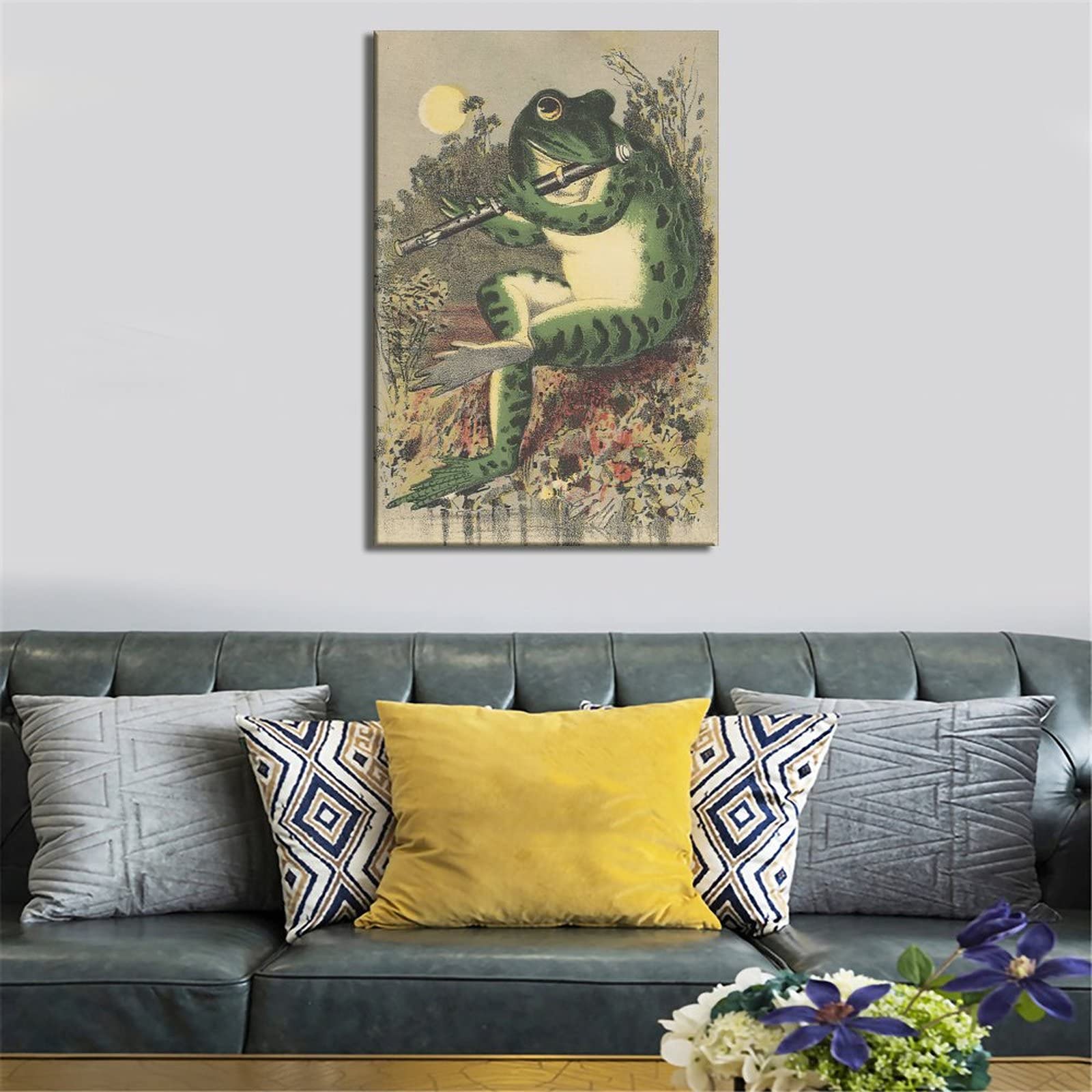 Weltkarte Pergament Kräftig Grün Leinwand - Weltkarte Leinwand - Alle