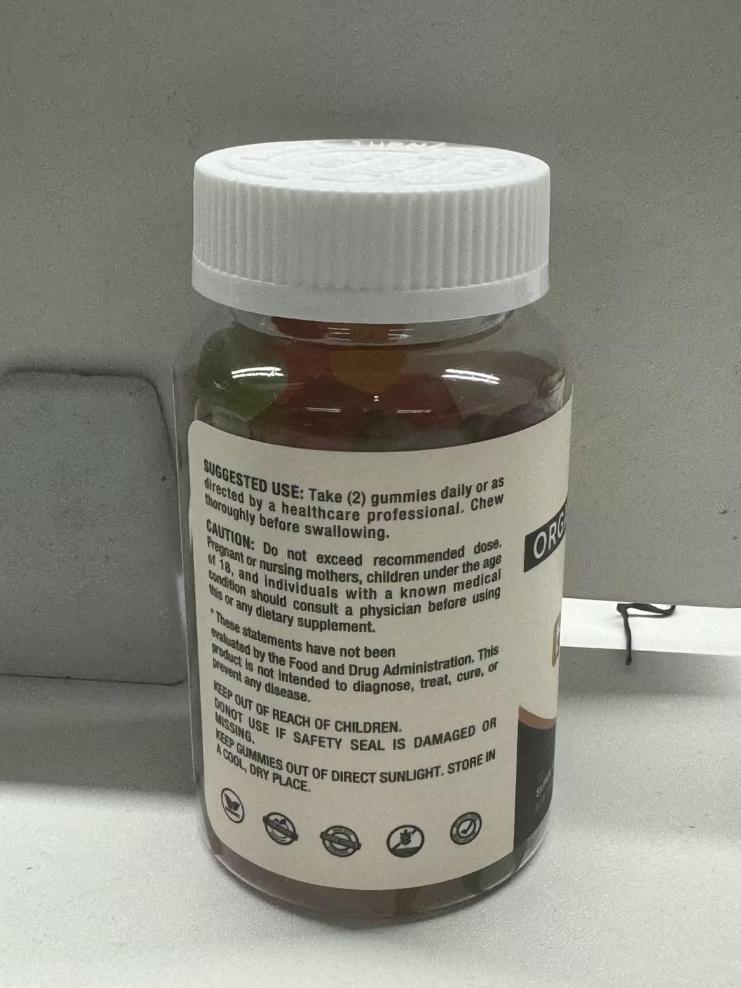 Organic Gummies - Travel-Sized Bottle, Perfect for On-The-Go