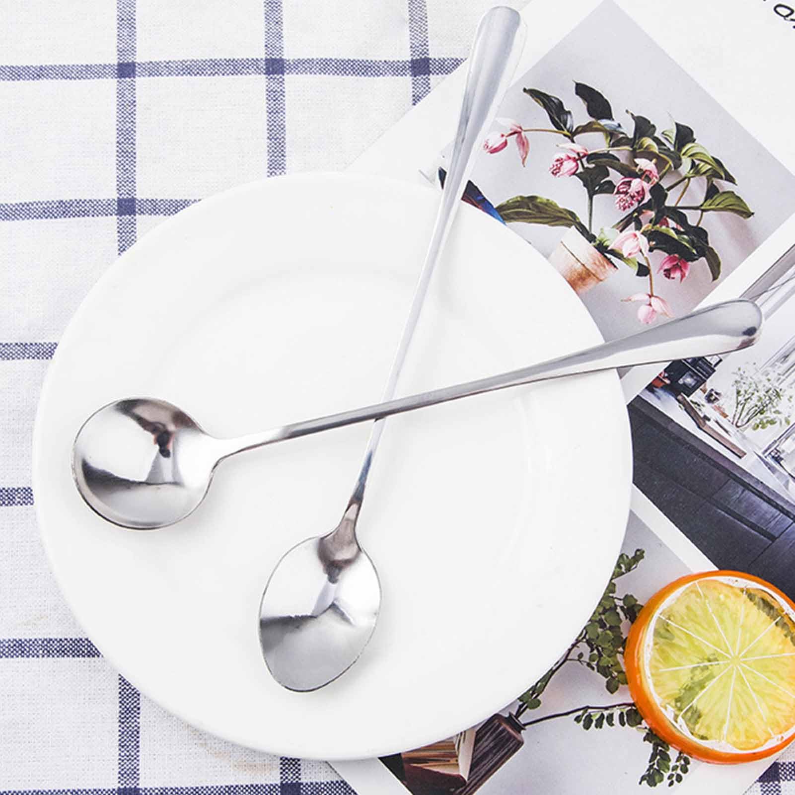 Long Handle Spoon, 7.28inch Stainless Steel Coffee Spoons Ice Tea Spoon Stirring Spoon Coffee Stirring Spoon Cocktail Stirring Spoons for Home